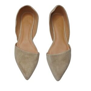 J.Crew d'Orsay Flats Womens 6.5 Sand Beige Suede Pointed Toe‎ F5310